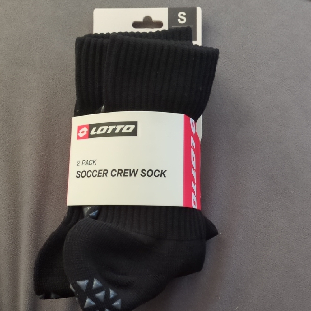 Lotto Soccer Black Athletic Crew Socks - 2 Pack